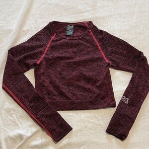PINK long sleeve red workout top